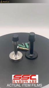 SSC Hardware Stainless Steel RUBBER DOOR STOPPER Black/Silver  w/ Screw n Dynabolt