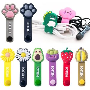 Cartoon Cute Silicone Cable Winder Clip Multifunction Headset Wire Data Line Management Tools Reusable Fastening Cable Cords Organizer Charging Wire Protector