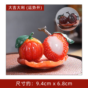 Changeable Color Lychee Tea Pet Ceramic Handmade Craft for Tea Table Decoration Chinese Gongfu Tea Ceremony Ornaments