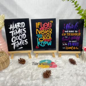 Hiasan Dinding Quote Motivasi Wall Dekor 15x20cm Pajangan Kayu Poster Dekorasi Dinding Kamar