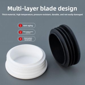 Black Plastic Stainless Steel round Tube End Cap Furniture Leg Pad Sealant Plug Tube End Cover Cap