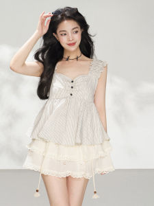 KEIKO | French Style Slimming Striped Fitted Crop Top