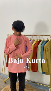 New Arrival Sempurna Baju Kurta Warna Peach Slim Fit Cotton Sedondon Baju Raya - D001K Ready Stock KD
