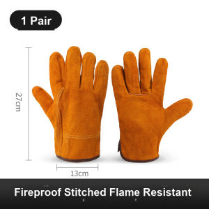 Double Layer Cowhide Welding Gloves Protective Work Gloves for Welders Suitable for Argon Arc Welding and CO2 Welding Tasks