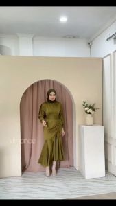 VANYA Dress Silk Outfit Pesta Kondangan Bridesmaid Wisuda Baju Muslim Lebaran Satin velvet Seragam nikahan Polos