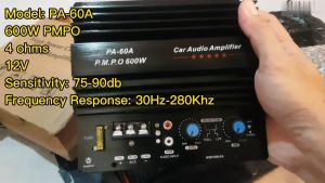 Car Audio Subwoofer Mono 600W PA-60A Amplifier Board Player Bass