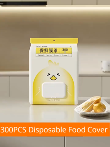 BECORATE 300PCS Disposable Food Cover Saran Wrap Elastic Plastic Bag Kitchen Fresh Keeping Bag