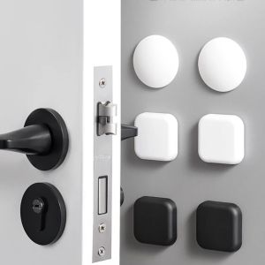 4PCS Minimalist Silicone Rubber Door Stopper Bumper 3M-Adhesive Tape Great Adhesion Indoor and Outdoor Anti-collision Pad Door Knob Protector