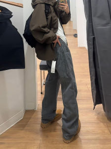 YOULIN | Men Water Washed Gray Slit-cut High Street Retro Pants