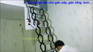 Thang gác lửng cửa đứng tiết kiệm diện tích dễ lắp đặt và sử dụng chính hãng Nikita