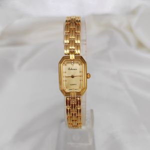 Domestic Goods Old Brand Special Interest Light Luxury Crystal Mirror Imported Movement Copper-Plated Gold Retro Waterproof Quartz Bracelet Womens Watch