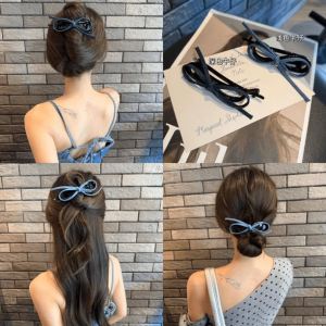 Kẹp Tóc Thắt Nút Bướm Denim Phong Cách Mới Mùa Hè Kẹp Tóc Đơn Kẹp Tóc Lười Biếng Phụ Kiện Tóc Kẹp Tóc Hình Chữ I Phụ Kiện Tóc