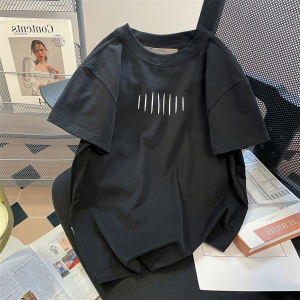 American Street Style Short Sleeve Tee Pure Cotton Summer Fashionable Top for Men And Women Black Shoulder Length Half Sleeve