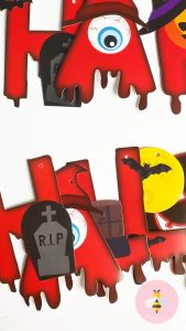 Pinky Bee Dekorasi Halloween Garlan Bunting Merah 66131400