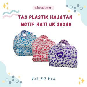 Kantong Plastik Dus Nasi Motif Hati - Ukuran 28x48 Cm - 50 Pcs