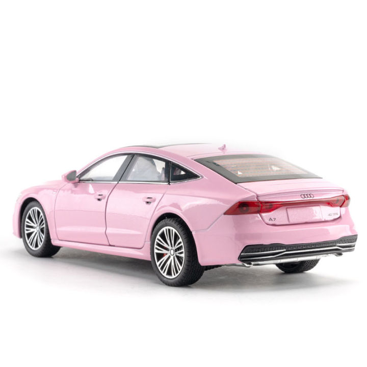 Without box】1/24 Pink Audi A7 diecast car chezhi Zinc Alloy Matel