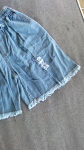 Celana Pendek Wanita 3/4 | Standar&Jumbo | Rawis-Sobek | LightBlue/Bue | ALL-SIZE FIT TO (M L XL XXL)