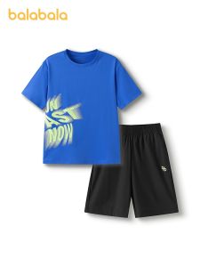balabala Boys Sports Set Summer Quick-Dry Cool Breathable Comfortable Short Sleeve Shorts Tennis Outfit
