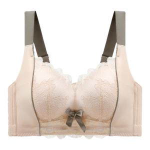 miiow | Adjustable Lace Bra Womens Gathered Small Chest Anti-Sagging Side Breast Collection No Steel Ring Luxury Style Fixed Strap