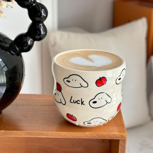 Cute Little Dog Holding Ceramic Coffee Cup Office Tea Cup Souvenir Gift Cup 300ml Capacity Cute Style from Mainland China