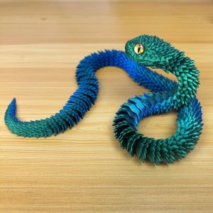 High Quality PLA 3D Printed Venomous Snake Silk 72cm Jointed Movability plus Realistic Eyes Simulation Toy for Children over 3