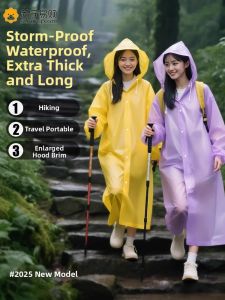 Portable Waterproof Hiking and Climbing Raincoat Thick