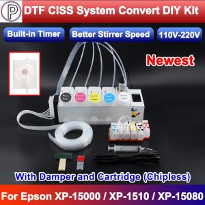 XP-15000 DTF Ink System CISS with damper and Chipless Cartridge For XP15000 Ink Tank Stirrer Timer Container Ink Supply System