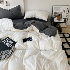 Solid Color Duplex Water Washed Cotton Bed Sheet Set