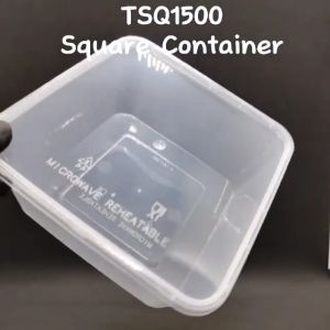 TAGE Square Container 1500ml / TSQ1500 Disposable Container with LID / TapauTake Away Square Container 50pcs+-