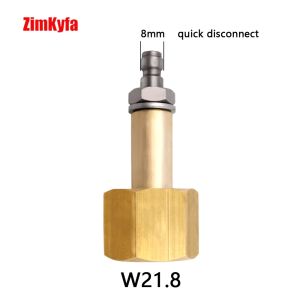 Large CO2 Carbon Dioxide Tank CGA320/W21.8-14/DIN477 Nut & Nipple Fittings with Washers & 8mm Quick Didsconnect Coupler