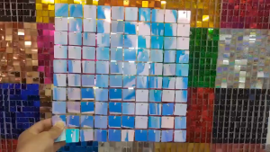 Sequin Wall Panel Square Backdrop Tile Reflective Glitter Hiasan Dinding Party Event Reusable 30 x 30