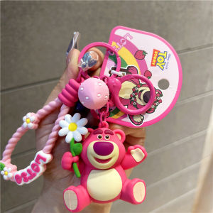 Disney Toy Story Strawberry Bear Doll Keychain Couple Bag Ornament Creative Gift PVC Hardware Material Cultural Keychain