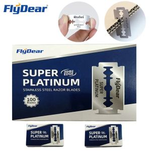 FLYDEAR 10-1000 PCS สแตนเลสสตีลมีดโกนใบมีด Old-fashioned คู่มือสองด้านมีดโกนใบมีด hairdressing ร้านตัดผมเครื่องมือ
