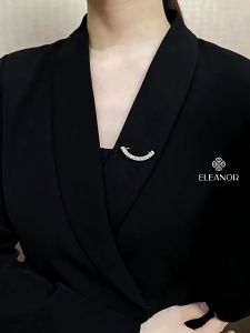 Ghim cài áo nữ Eleanor Accessories trâm cài áo hình vòng cung đính đá lấp lánh phụ kiện thời trang 6604