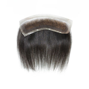 DuoDuoHair Swiss Lace Hairline Front Toupee Mens Invisible Bangs Wig Forehead Hairpiece