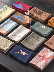 Thickened Colorful Tea Towel JOJOS L. PD. Absorbent Printed Zen Tea Ceremony Hand Towel Bath Pool Tea Tool ZhiQuanJian