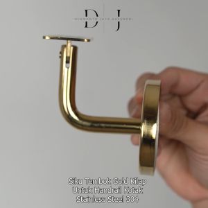 Siku Tembok Gold Kilap Untuk Handrail Kotak SUS304