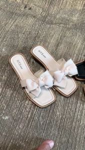 Murah Banget - Sandal Slop Wanita Motif Pita / Sandal Flat Wanita Korea Import / Sandal Wanita Import Karet Selop Pita / Sandal Model Pita