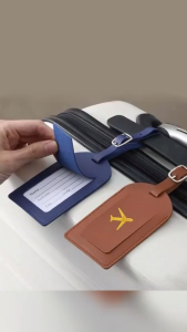PU leather boarding pass card holder with lanyard luggage tag suitcase tag