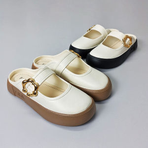 Azgalery SPT-66 Sepatu Sandal Selop Wanita PVC Slip On Korea Girl Fashion Style Nyaman Empuk COD