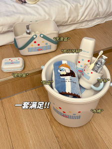 ชุดอุปกรณ์อาบน้ำน่ารักสำหรับนักเรียนหอพักนักศึกษา ถังน้ำ ถ้วยแปรงฟัน ถ้วยน้ำหน้า ถังน้ำอาบน้ำ ของใช้ในชีวิตประจำวัน