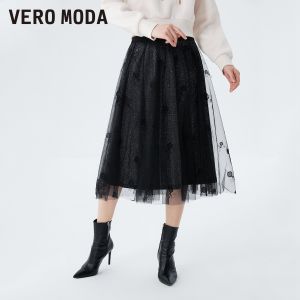 Vero Moda | Chân Váy A-Line Mid-Waist Lưới Bóng