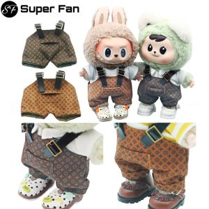 ชุดรอมเปอร์ Labubu Macaron (สนุกสุดๆ) หมวกสำหรับสตรีขนาด17ซม. กางเกงสายเดี่ยวทรง V1 Labubu Macaron Labubu