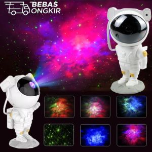 Lampu Laser Proyektor Projector Laser Lamp Astronot Galaksi Nebula Kamar Mandi Bayi Balita Toddler dengan Remote Lampu Hias Meja