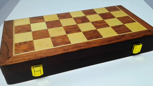 Metal Chessman International VIP Chess Set Walnut Chess Board 35 x 35cm