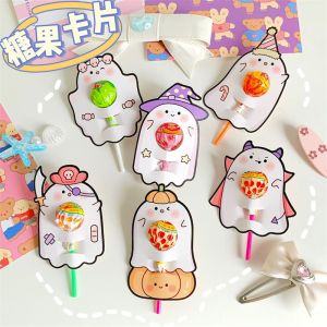 Cartoon Halloween Lollipop Card Paper Inspirational Blessing Text Greeting Card Encouragement Words Decorative Card Get Student Gift Free