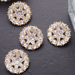 10pcs Hollow Out Metal Shiny Full Rhinestone Sunflower Button For DIY Shoes Hat Decorative Clothing Sewing Jewelry Accessories