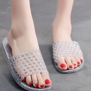 IELGY Summer Crystal Slippers Womens Home Non-slip Non-smelly Wear-resistant Bath