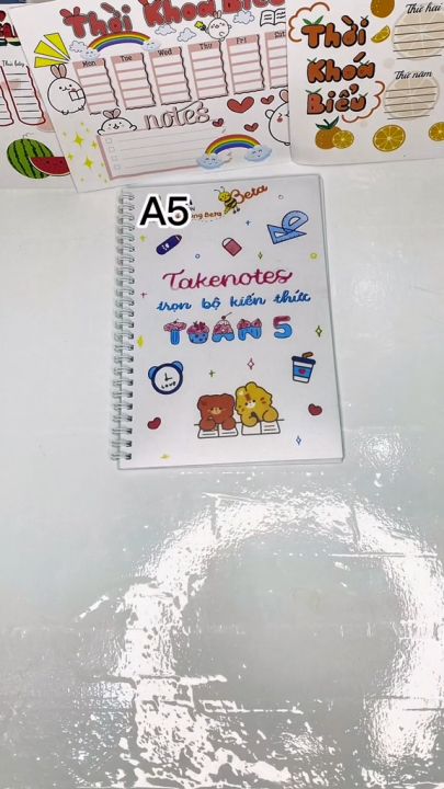 Combo 3 sổ takenotes Tiếng Anh, Tiếng Việt, Toán lớp 5, sổ tay kiến ...