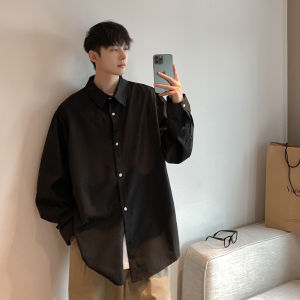 Cleanfit Pure Color Shirt Mens Long Sleeves Summer Japanese Junior Wear Sun Protection Clothing Fancy Shirt Coat
